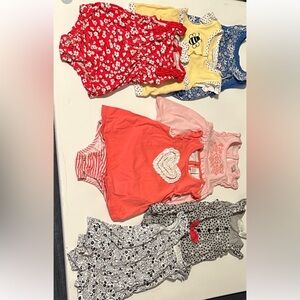 Bundle: 5 onesie type outfits & 2 Rompers